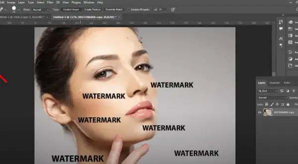 Jak usunąć znak wodny w Photoshopie? AI, klasyka i prawo.