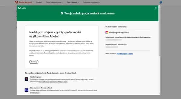 Jak anulować Photoshop? Poradnik, opłaty i co z Twoimi plikami?