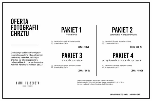 Fotograf na chrzest: Cennik, pakiety i sekrety wyboru bez przepłacania